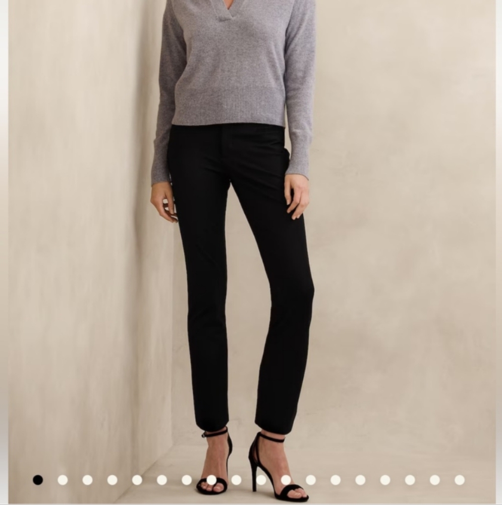 Like New Banana Republic Women's Sloan Slim Fit Dress Work Pants,4 Petite,Black
